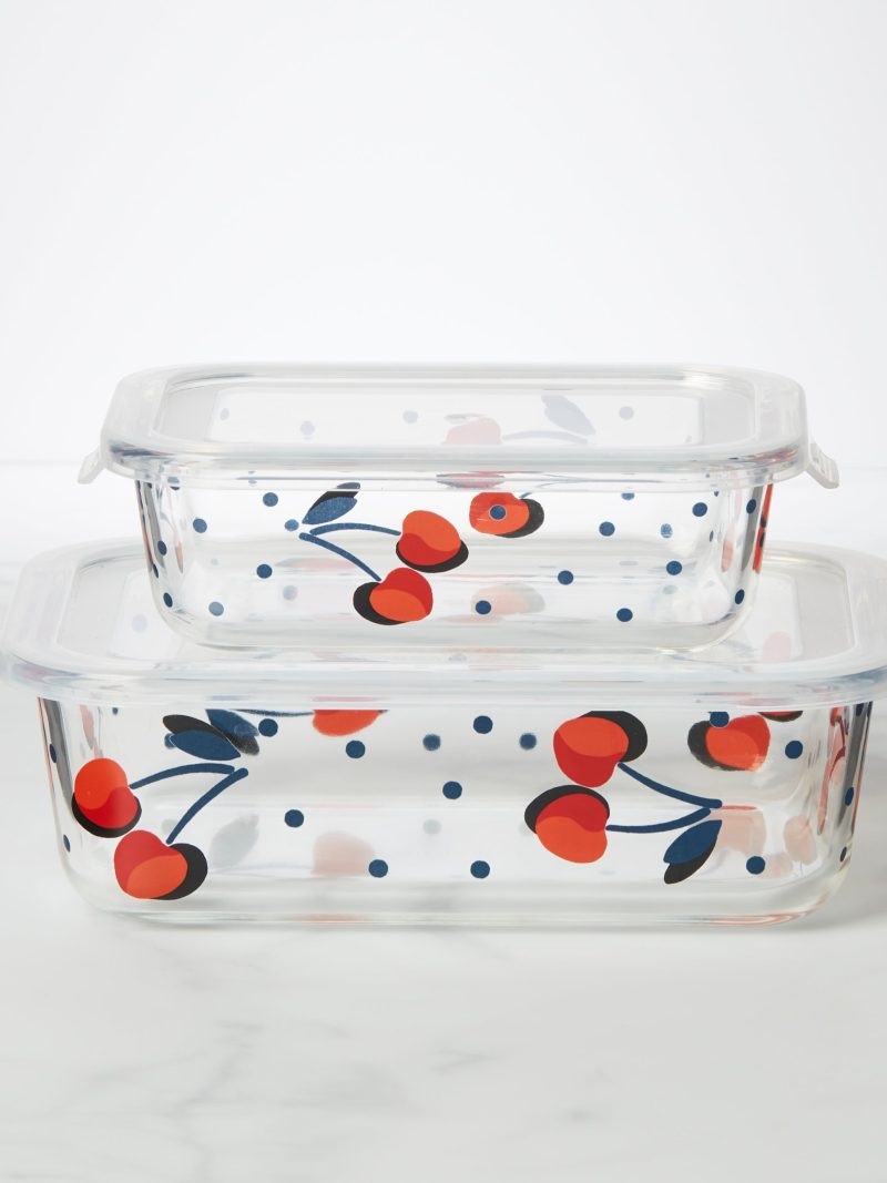 Vintage Cherry Dot 2-Piece Rectangular Storage Set